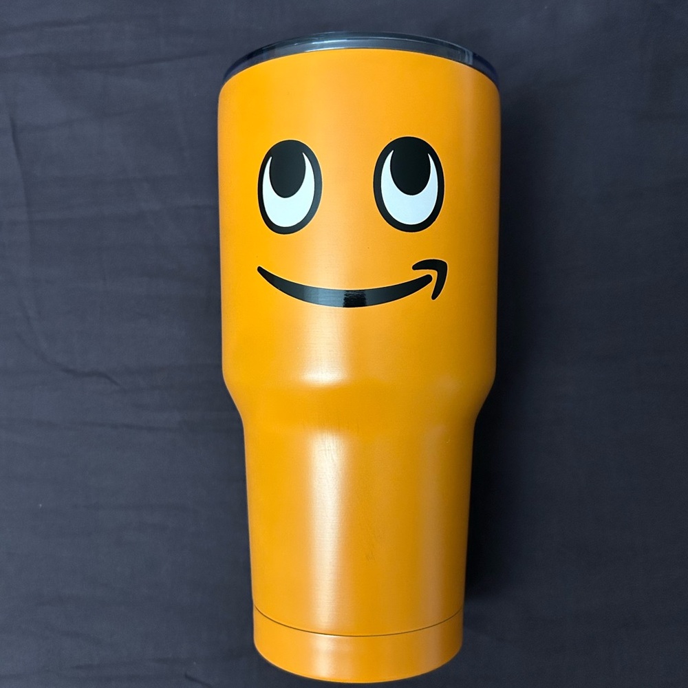 AMAZON’S EMPLOYEE MASCOT PECCY 🧡 30 oz - BRAND NEW with SLiDiNG SECURE LiD.